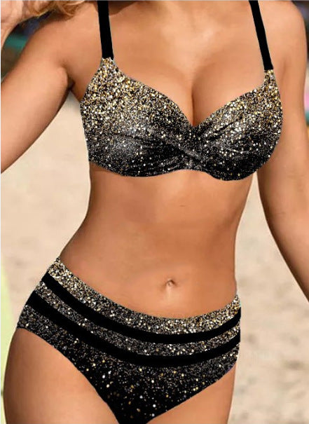 【Novi modeli】【S~5XL】👙👙2025. Novi bikini kupaćeg kostima veće veličine s podijeljenim printom