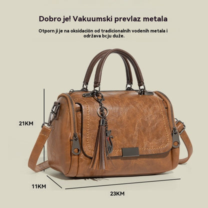 Ženska torba preko tijela s retro dizajnom resica i jednobojnim patchworkom, 2026