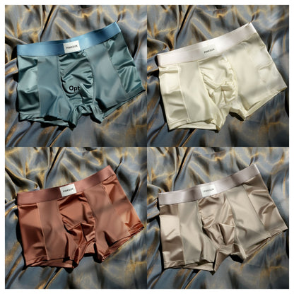 🔥【50% popusta】🩲【4 komada】Nove muške bokserice od ledene svile, ljetne prozračne satenske bokserice