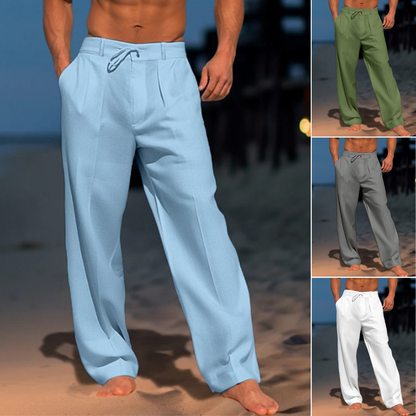 🏖️👖【Ljetni popust – 50 % 🔥】【S–3XL】😍 Muške lanene ležerne hlače velikih veličina, udobne i prozračne, idealne za svaki dan i odmor