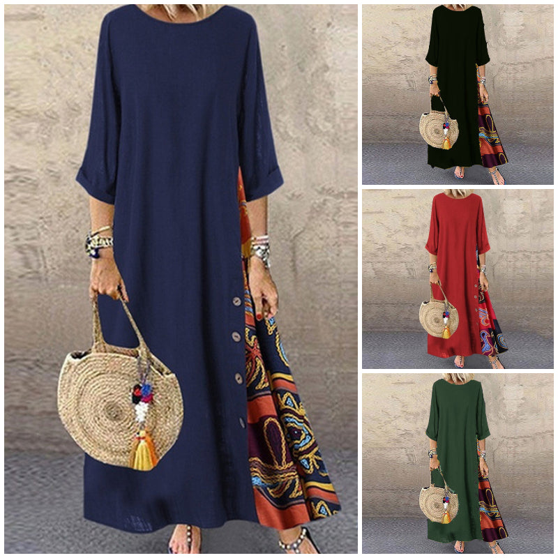 💥👗【M-5XL】2025 nova modna ženska moderna retro haljina jednobojna haljina, ležerna za odmor, dnevna svestrana🔥