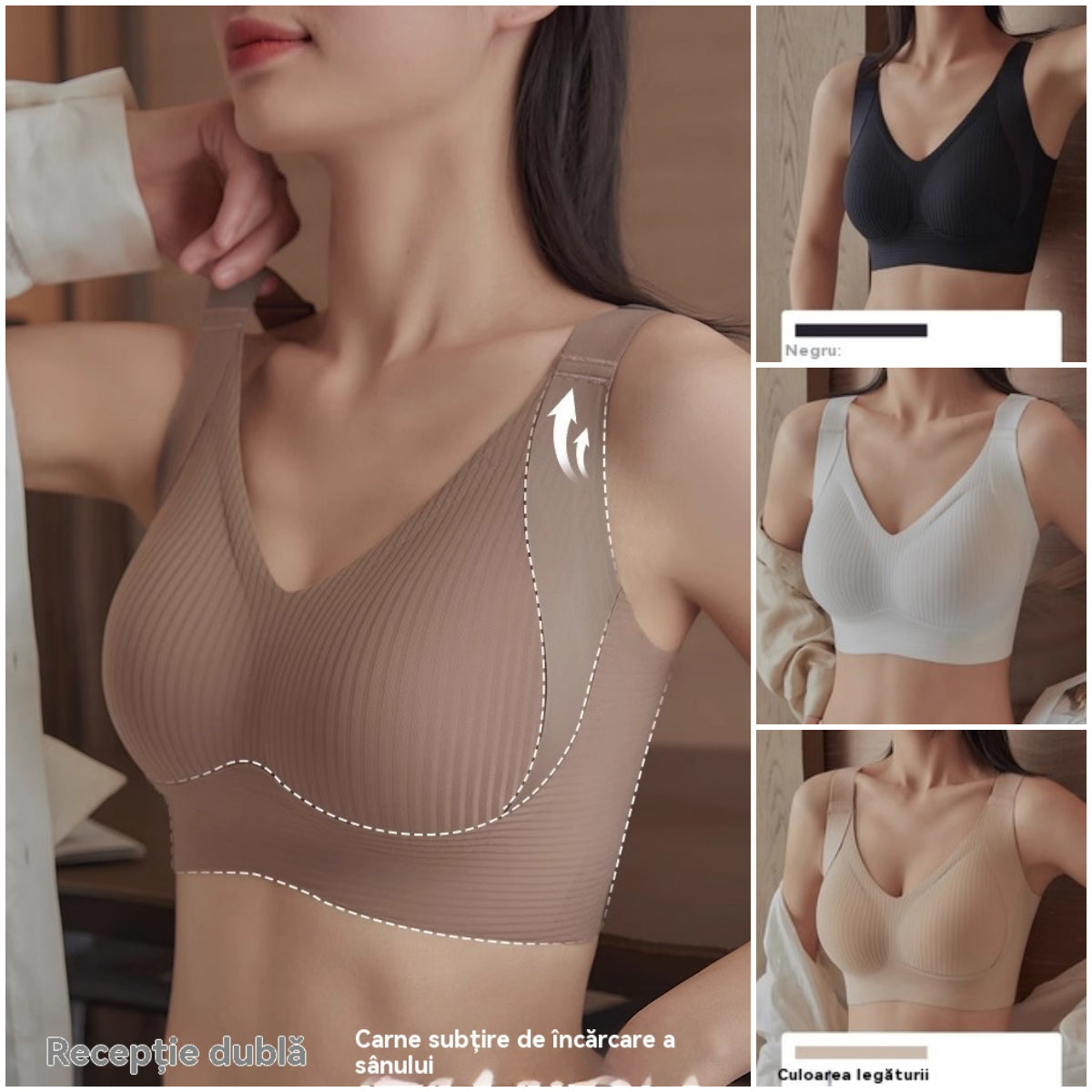 🏆【4 paketa】【40-95 kg】Ženski bešavni grudnjak bez žica❤️Tencel pamuk je prirodan, antibakterijski i udoban