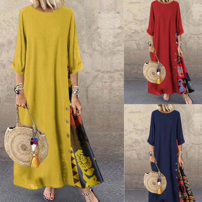 💥👗【M-5XL】2025 nova modna ženska moderna retro haljina jednobojna haljina, ležerna za odmor, dnevna svestrana🔥
