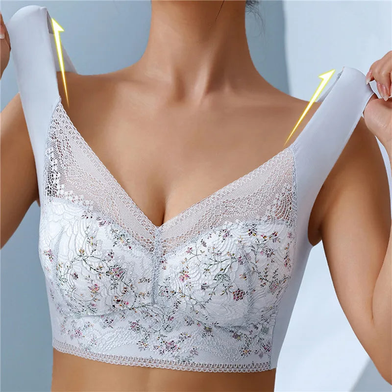 🔥🔥【3 komada】💕🎁【40kg-100kg】Bešavni grudnjak od ledene svile velike veličine, prozračan i podesiv