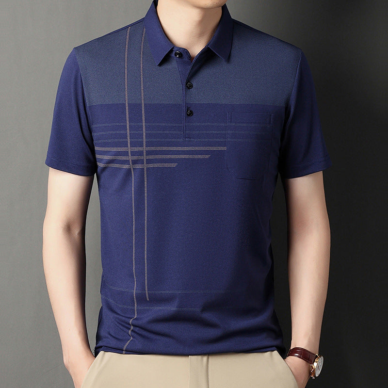 💥【M-4XL】👔 Muška prugasta poslovna polo majica