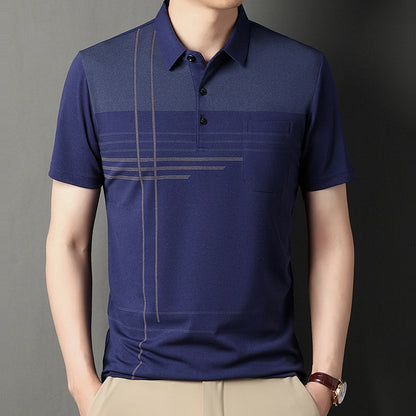 💥【M-4XL】👔 Muška prugasta poslovna polo majica