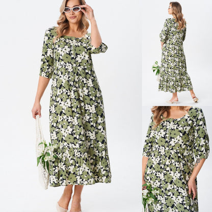 💥👗[Promocija novog proizvoda] 🌹💖[S-5XL] Nova široka pamučna haljina velike veličine 2025. | Udobne i prozračne, vrlo prikladne za ljeto