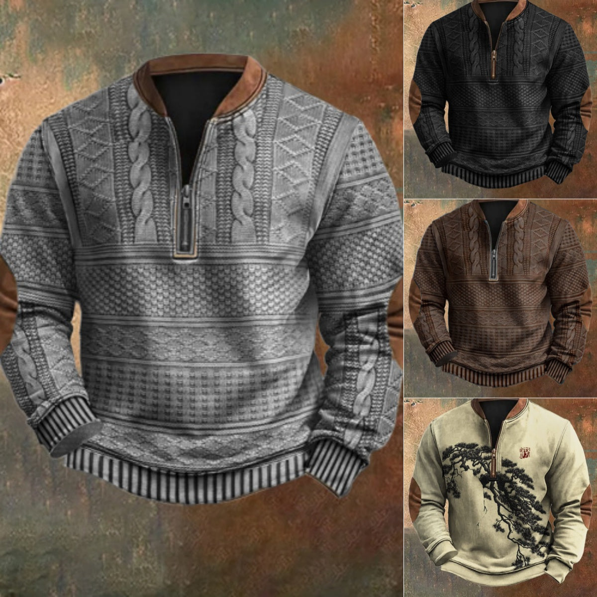 【S-5XL】Potpuno nova jesensko-zimska kolekcija 2025 – muška kvalitetna trenirka s patentnim zatvaračem s printom, europsko-američki stil
