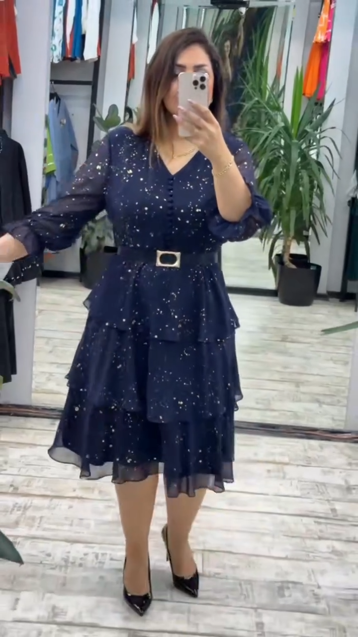 👗💖【S-5XL】Šifonska haljina za veće veličine | Udobne i prozračne, vrlo pogodne za ljeto