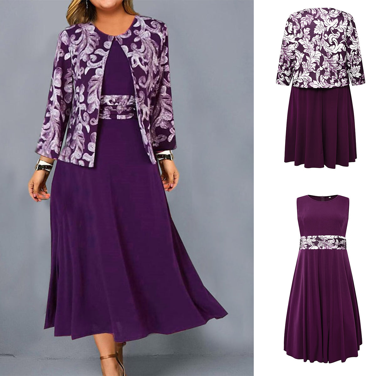 🌹😍💖【S-3XL】【Suknja + Jakna】Nova haljina bez rukava s printom iz 2025., ležerna odjeća