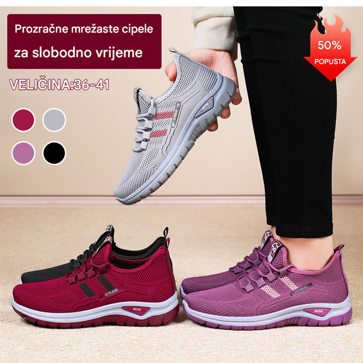 🥿🥿【Promocja】【36-41】Nowe oddychające buty do użytku na zewnątrz z siateczki