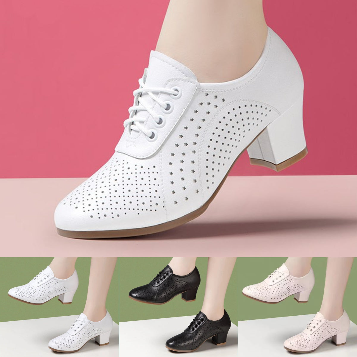 👡🌷【35~40】Jesenske nove ženske kožne cipele 2025. Plesne cipele-3933944