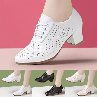 👡🌷【35~40】Jesenske nove ženske kožne cipele 2025. Plesne cipele-3933944