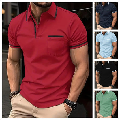🔥🔥【S-3XL】Ljeto 2025. Muška POLO majica s džepom na gumbe Sportska polo majica od čistog pamuka-3932530