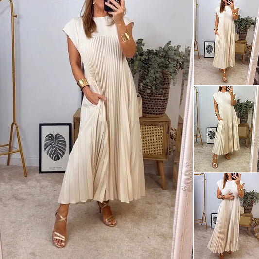 🔥❤️【S-3XL】Plisirana haljina bez rukava u jednobojnim bojama