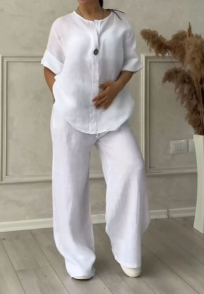 🔥🥋【S-5XL】【Majica kratkih rukava+hlače】Žensko lagano, moderno i udobno odijelo u više boja--3929902