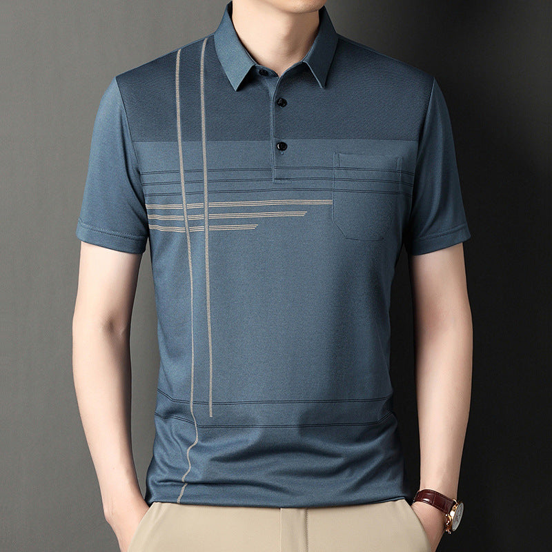 💥【M-4XL】👔 Muška prugasta poslovna polo majica