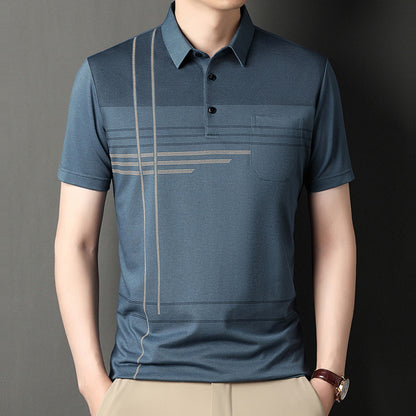 💥【M-4XL】👔 Muška prugasta poslovna polo majica