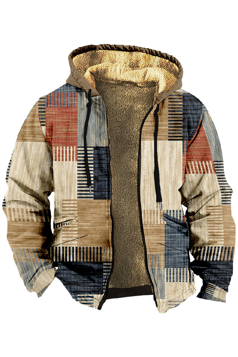 💖✨👔【S-4XL】Jesenski i zimski ležerni muškarci plus debeli baršunasti kaput i topla kapuljača od janjeće vune