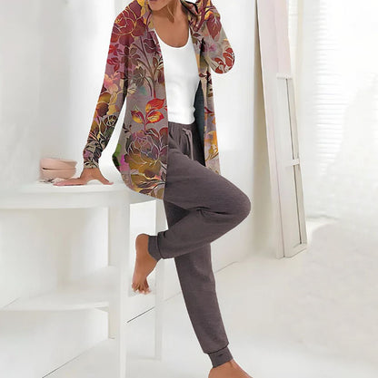 👕👖【S-3XL dugi rukavi + hlače】Jesen i zima novi ženski ležerni dvodijelni set s printom