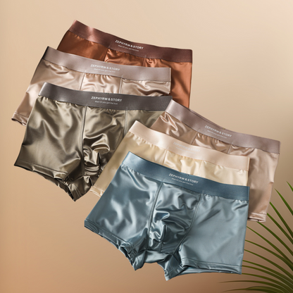 🔥【Pakiranje od 6 komada】Nove muške donje rublje od ledeno svile, ljetne prozračne bokserice, satenske muške donje rublje