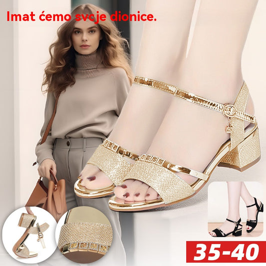 🌹👡[50% popusta] Nove elegantne sandale s blok petom, moderne i udobne, savršene za aktivnosti na otvorenom